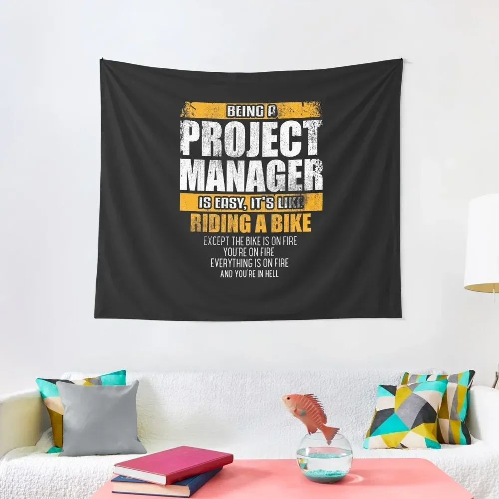 

Project Manager Is Easy Humor Joke Office Birthday Tapestry Wall Decorations Korean Room Decor Tapestry