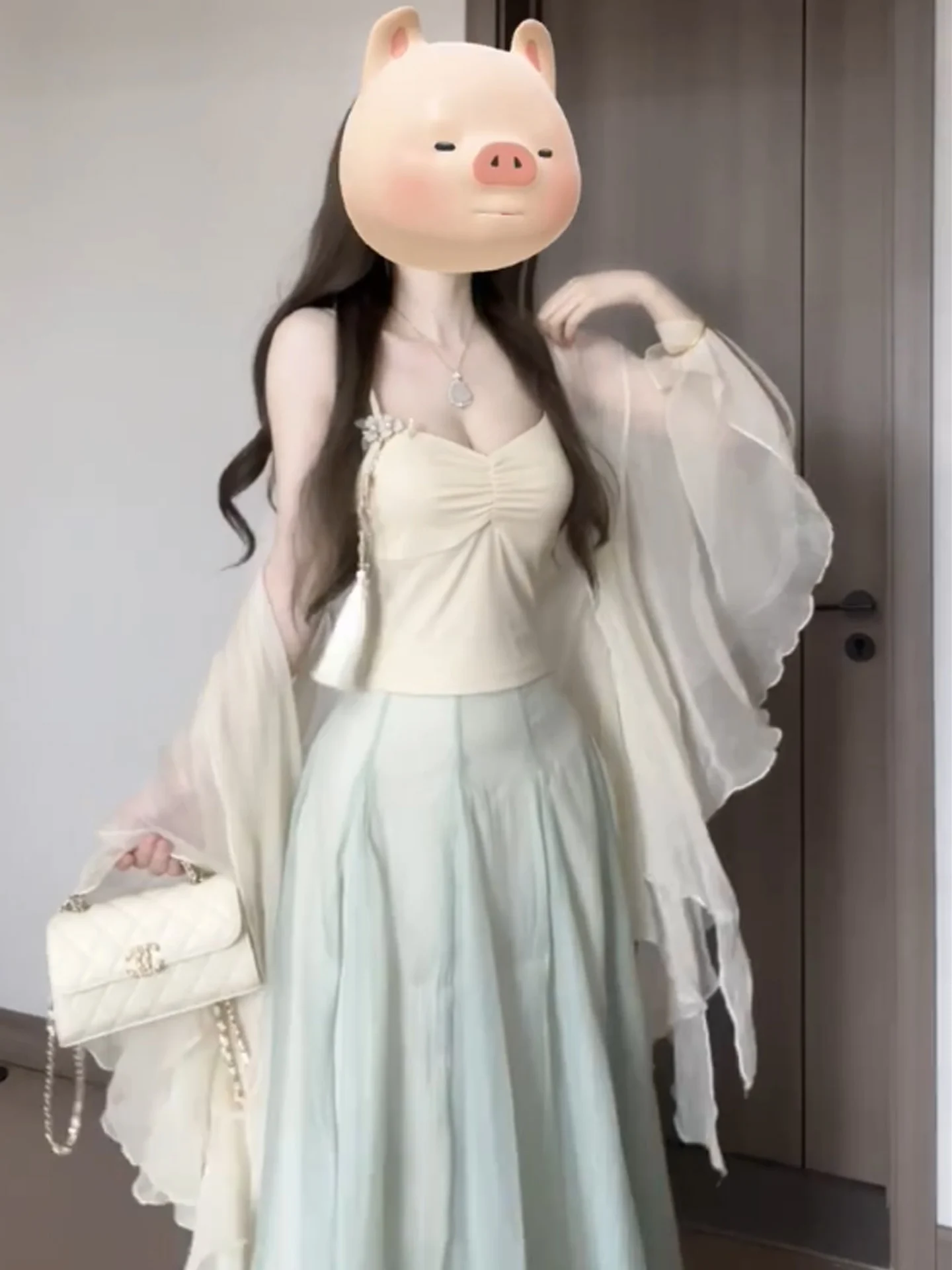 

Женский летний прозрачный топ с защитой от солнца, кружевная верхняя одежда, дышащая накидка Sve V-Ne Long Sve