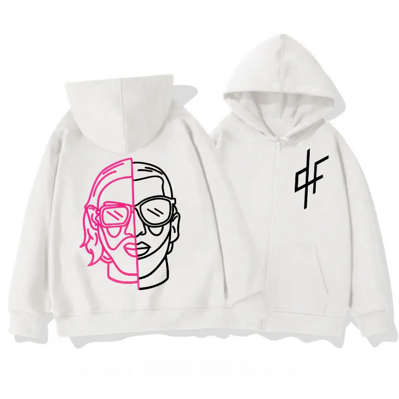 Rapper PNL Le Monde Chico Graphic Zipper Hoodie Fashion Hip Hop Zip Up Sweatshirts Men Women Clothing Casual Oversized Pullovers