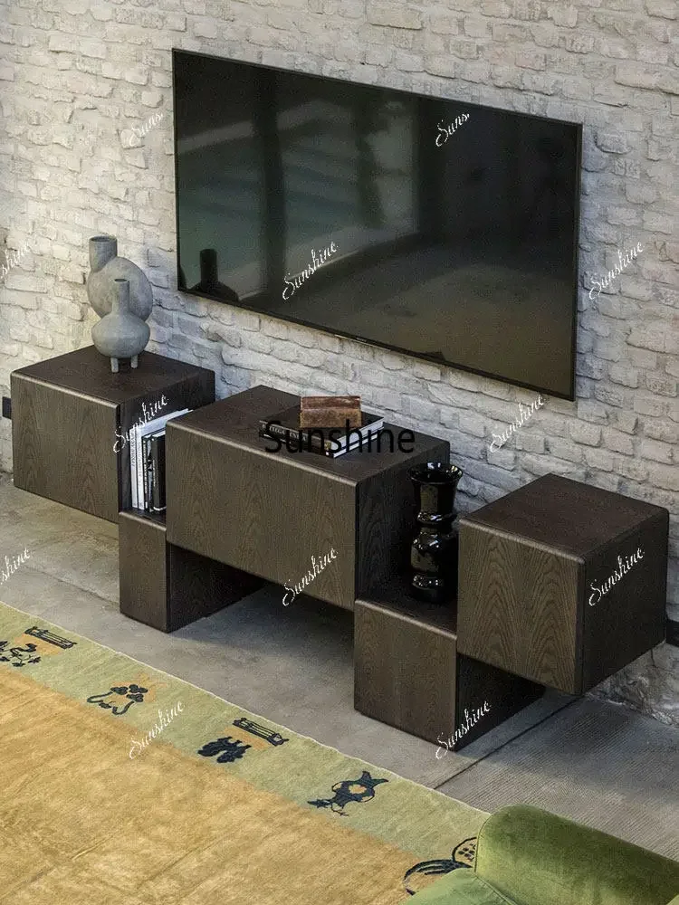 

Современный простой телевизионный шкаф-тумба для гостиной, напольный, до стены.