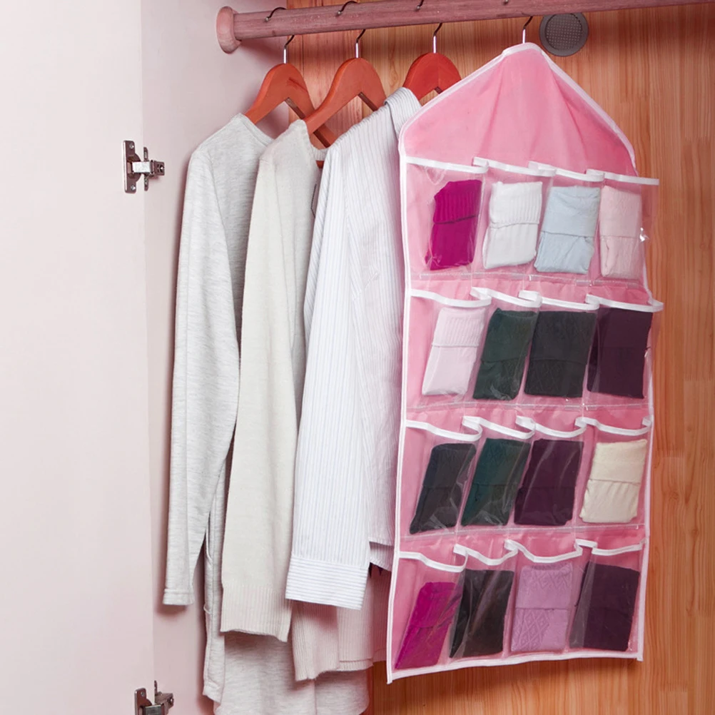 

16 Pockets Over Door Hanging Storage Organizer Wall Closet Socks Bra Underwear Wardrobe Hanger Bag Case