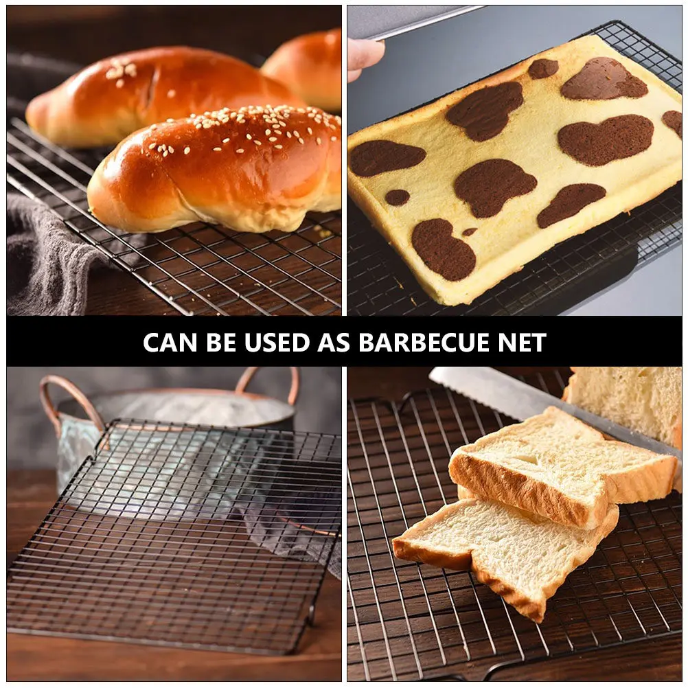 

Barbecue Net Outdoor Iron Cooling Grilling Grate Non-Stick Cake Baking Rack Multi-Purpose Grill Rack for Bbq and Kitchen Use