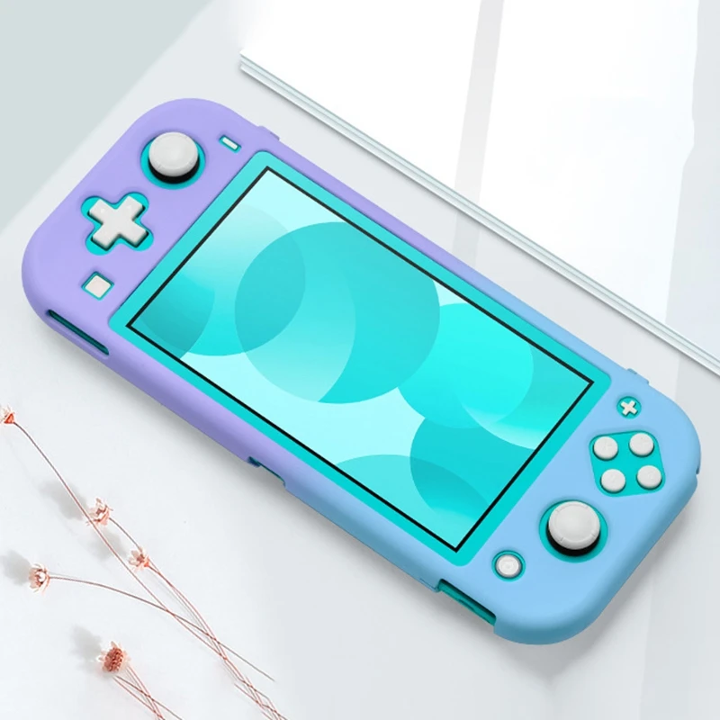 for Nintendo Switch Lite Protective Case Shell Colorful Cute Hard Back Cover Skin Game Console Accessories Purple-Blue HY