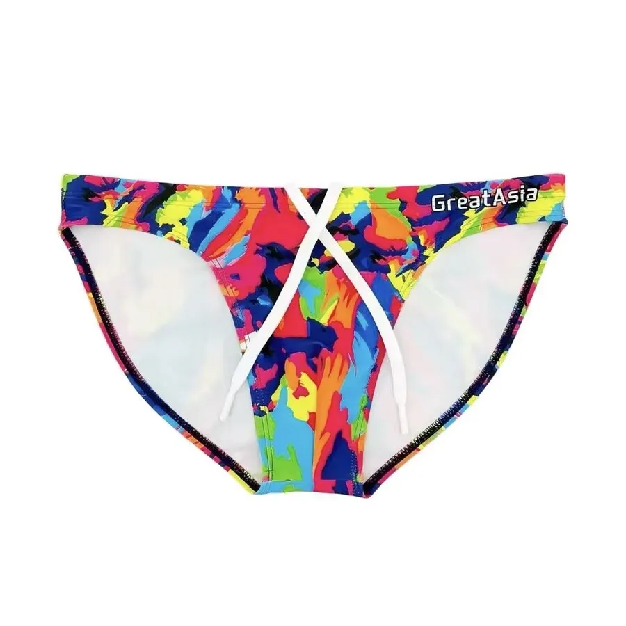 Men's triangle sexy low waisted white swimming narrow edge beach hot spring swim pants 2775