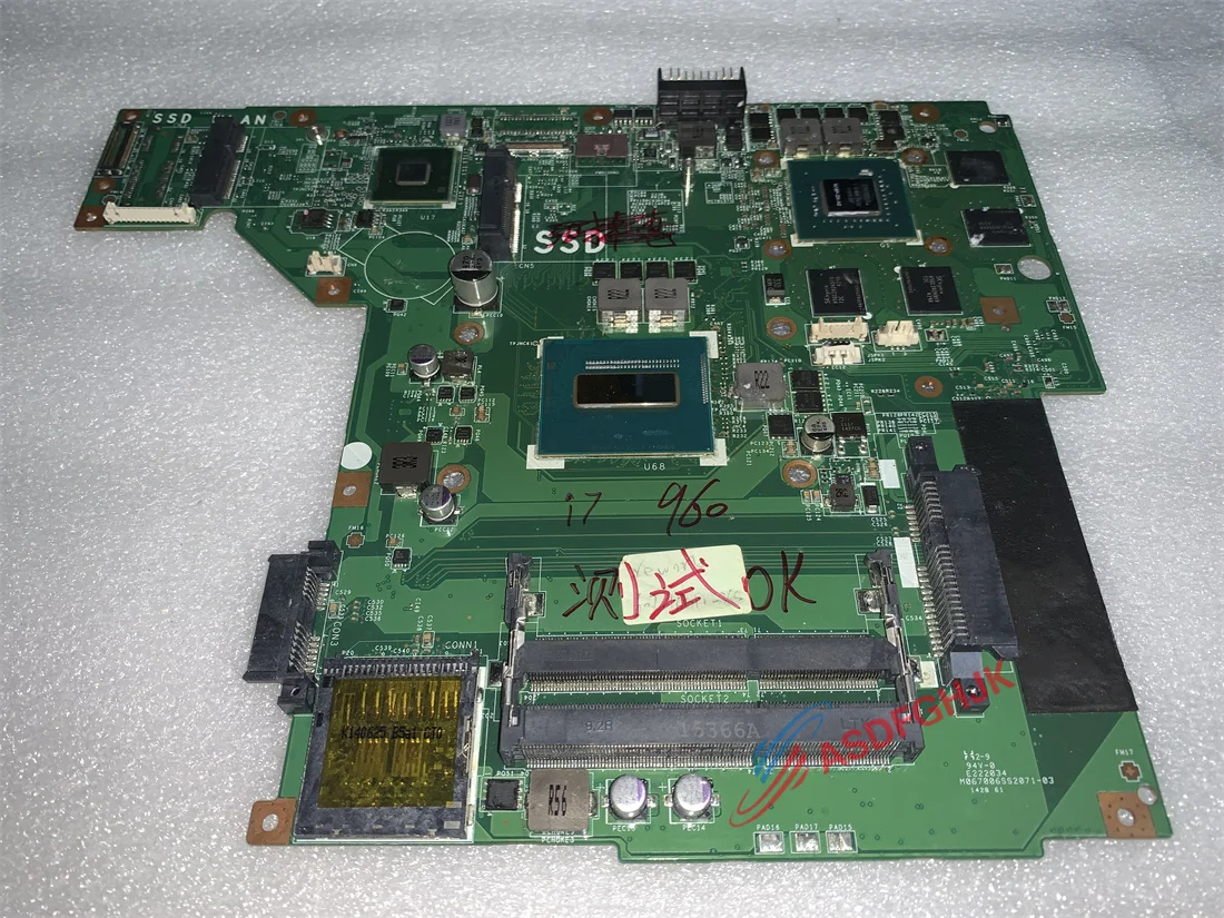 

Used Genuine For Msi GE760 MS-16GF1 VER 1.1 Laptop Motherboard WITH I7 CPU AND GTX960M tesed ok