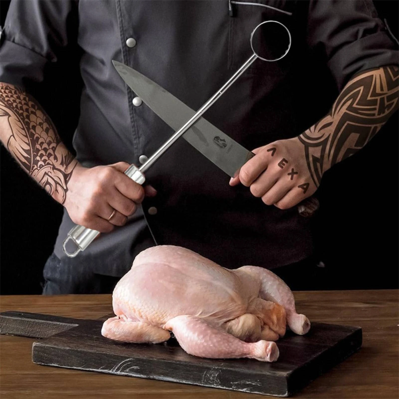 Poultry Lung Remover Stainless Steel Poultry Lung Scraper Ergonomic Easy to Clean for Butchers, Butcher Shop, Kitchen