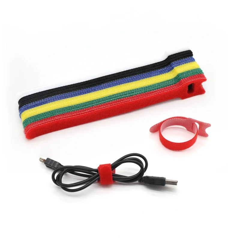 Releasable Cable Ties Wire Organizer  15 20 25 30cm Nylon Hook Loop Straps Wrap Zip Bundle Bandage Tie Plastics Fastening