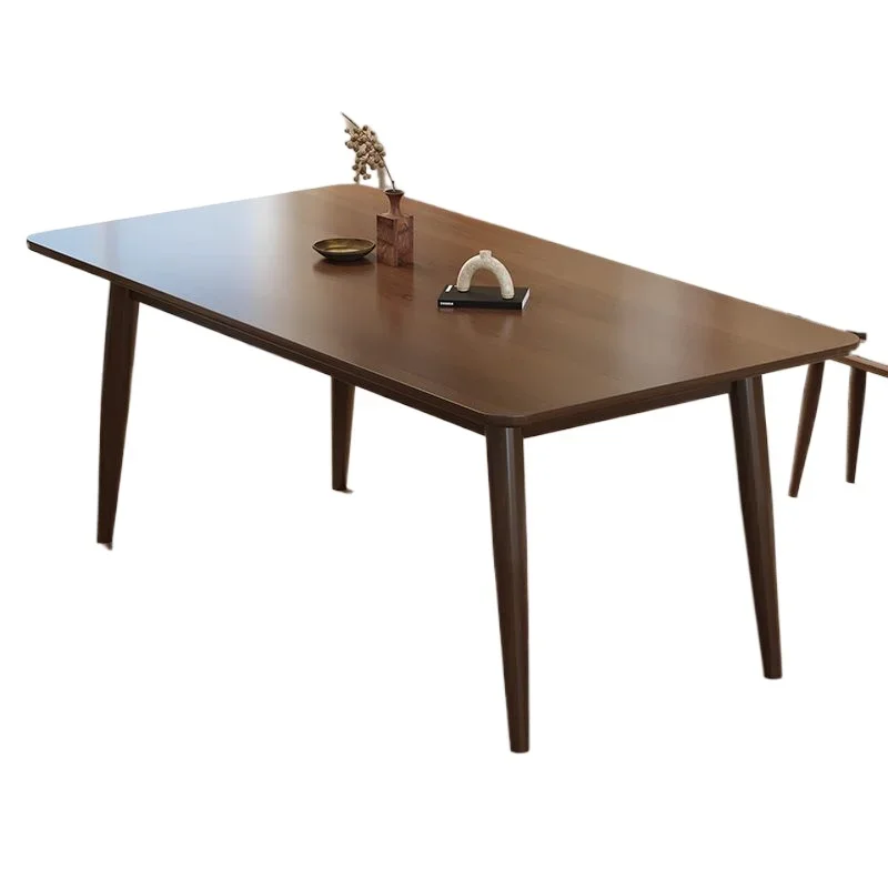 

Скандинавский обеденный стол из цельного дерева, прямоугольный резиновый деревянный стол и комбинация стульев, бытовая гостиная, маленькая квартира