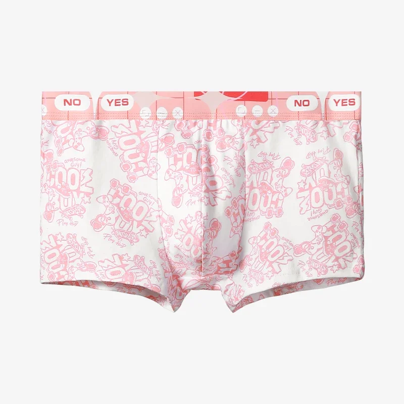 Men's cotton underwear with antibacterial properties, large size, youth-oriented straight-leg pants, sports-style bottom pants