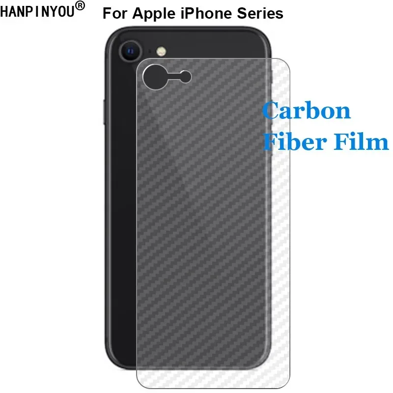 

For iPhone 17 17E Air 16 16E 15 14 13 12 SE mini Plus Pro Max 3D Anti-fingerprint Carbon Fiber Back Film Screen Protector