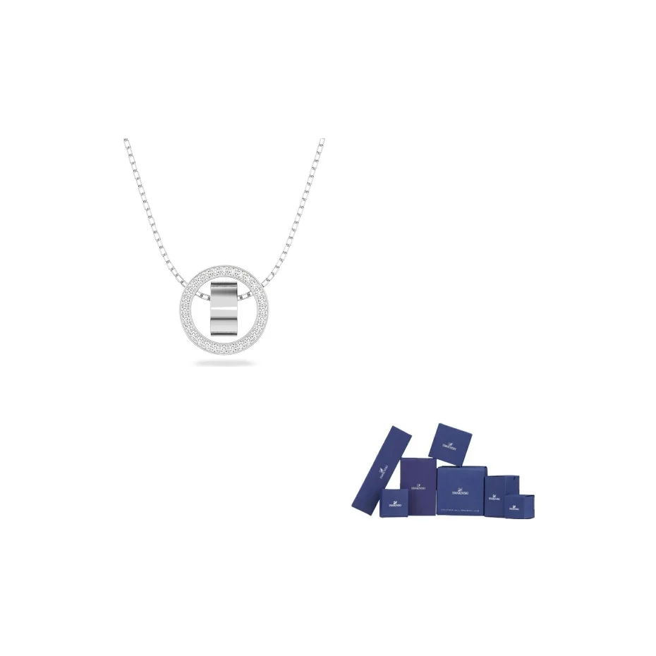 Swarovski Dextera Faux Crystal Stone, Rhodium Plated Necklaces Women's 5636501