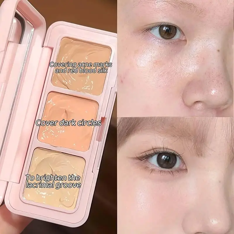 3 colori giocoso gatto correttore crema texture idratante per coprire segni di acne e occhiaie illumina cosmetici facciali opachi