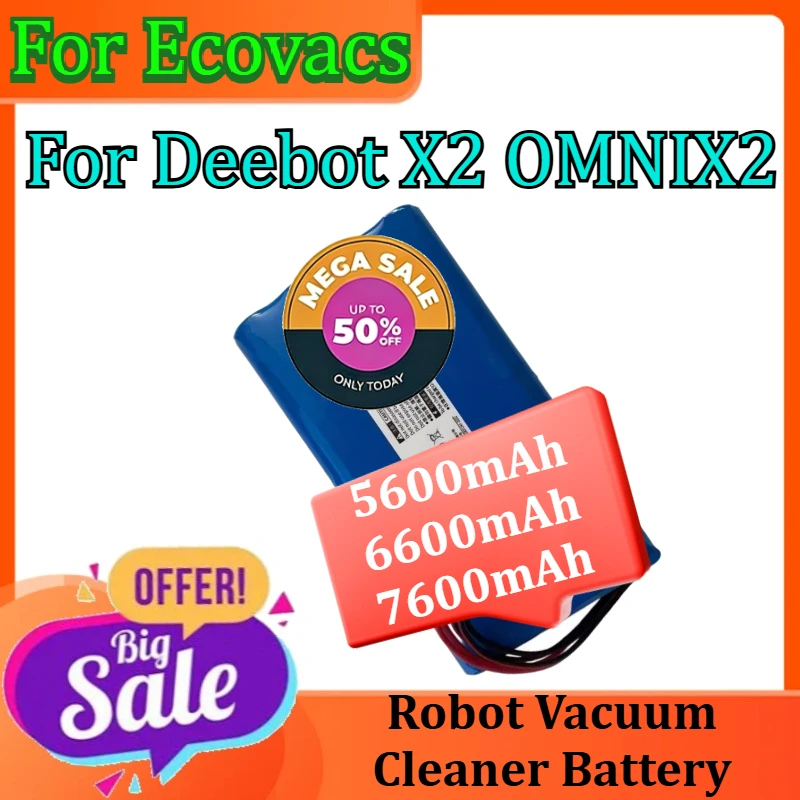 

Аккумулятор X2 X5 201-2228-1457 для Ecovacs Deebot X2 OMNI, X2 COMBO, X5 OMNI, X5 PRO, OMNI 5600 мАч, 6600 мАч, 7600 мАч