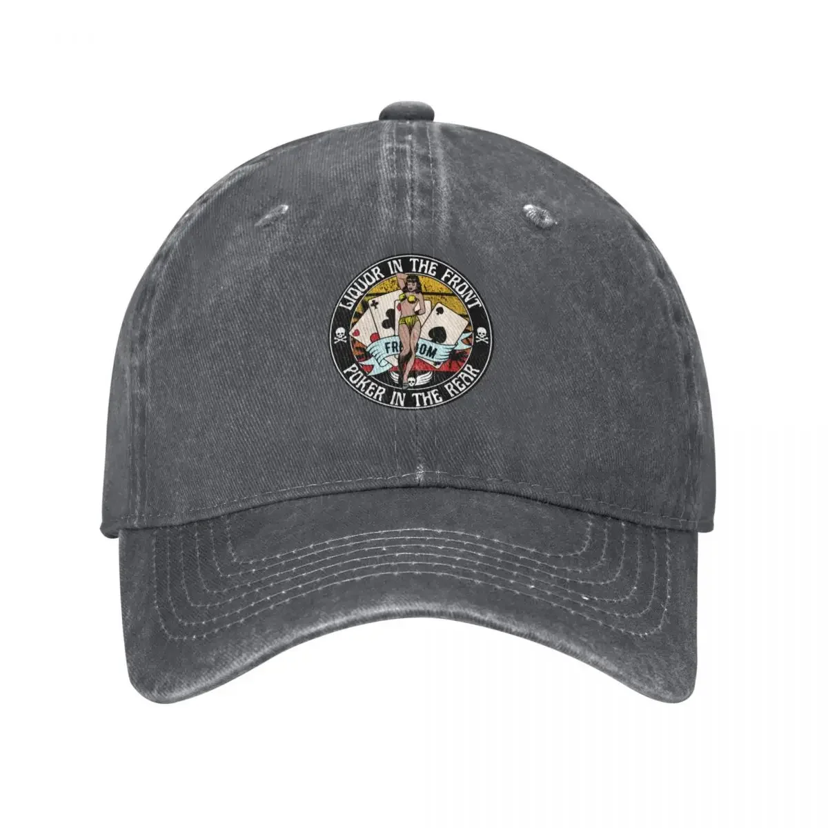 

Liquor in the front, poker in the rear Baseball Cap tea Hat Hat Man For The Sun Male hat Cosplay Women's Hats Men's
