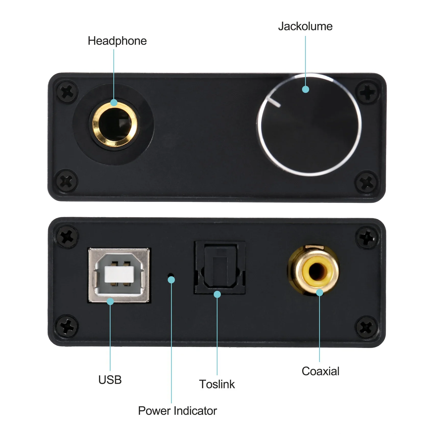 USB to Coaxial S/PDIF Optical 3.5mm/6.3mm Headphone Converter USB DAC Digital to Analog Audio Converter for Windows XP