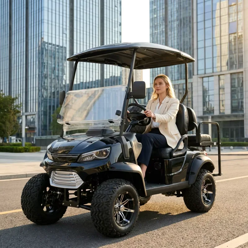 Hot 4 Seater Off Road Electric Golf Buggy Reinforced Front Protection Bar Deep Tread Tires For Hunting Lodge Outdoor Activity
