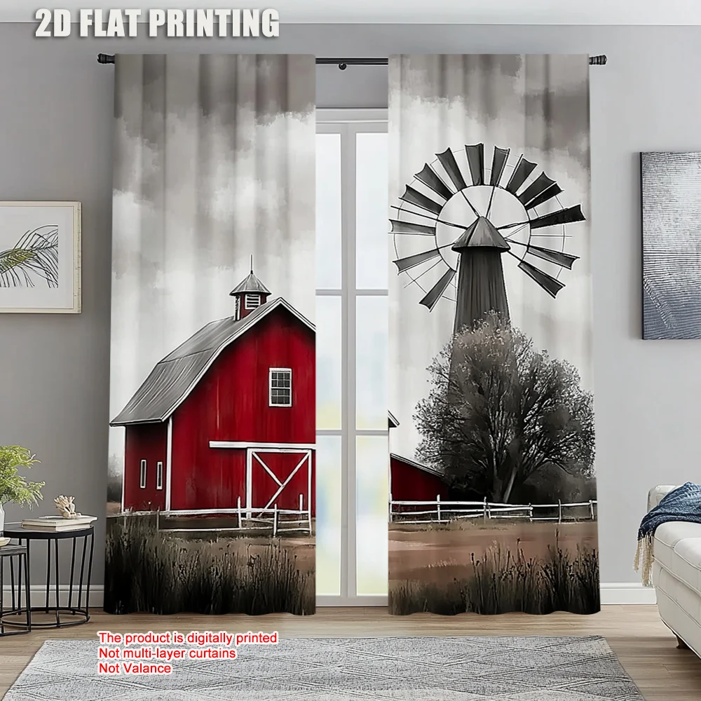 

2pc, Window Drapes Farmhouse Light Filter Festive Wall Decor Suitable for Indoor Use