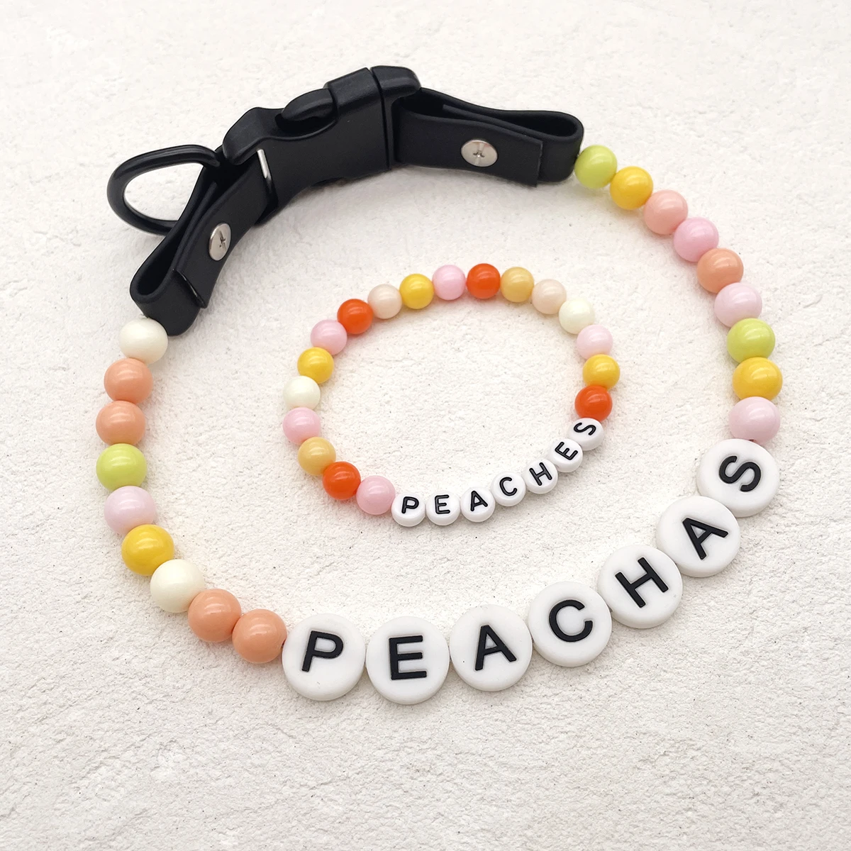 

Personalized Pet Dog Collar Bracelet Set DIY Letters Dog Rainbow Necklace Collar For Small Medium Large Dogs Cats Accessories