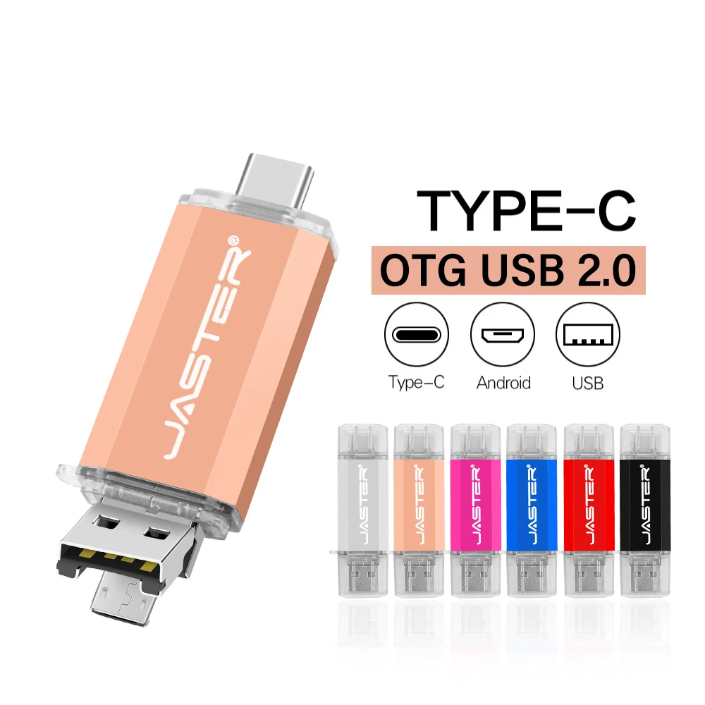جديد Type-C 3IN1 OTG 128GB محرك فلاش USB عالي السرعة 64GB القدرة الحقيقية بندريف 32GB Type-C 3IN1 OTG محرك القلم لأجهزة OTG