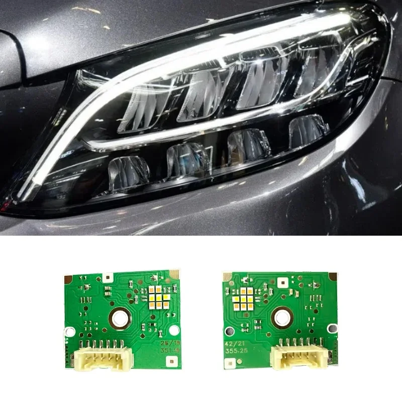 White DRL LED Boards For 2019-2021 Mercedes C CLASS W205 C205 Low Version LED Headlight Daytime Running Light DRL Module Insert