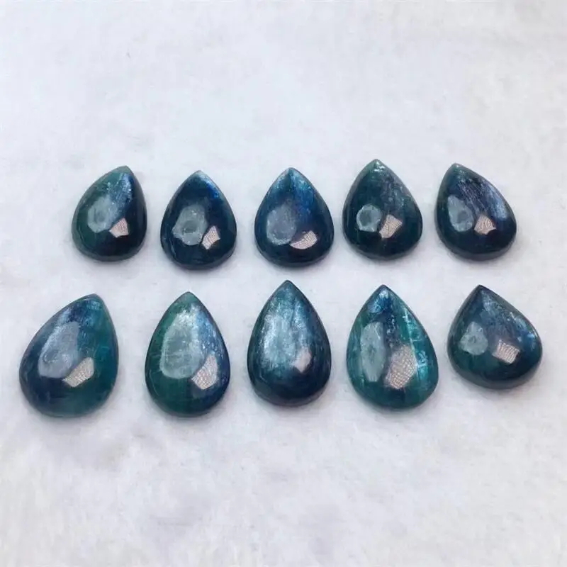 Natural Green Kyanite Teardrop Pendant Crystal Carving Healing Mini Home Decoration Healthy Children Toy Gift 20-24MM