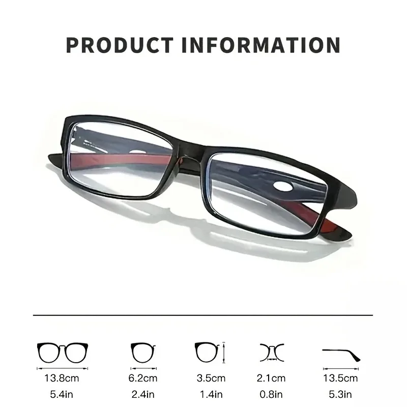 5Pairs of Sports Reading Glasses for Men and Women - Anti Blue Light, Anti Slip Rectangular Frame image 6