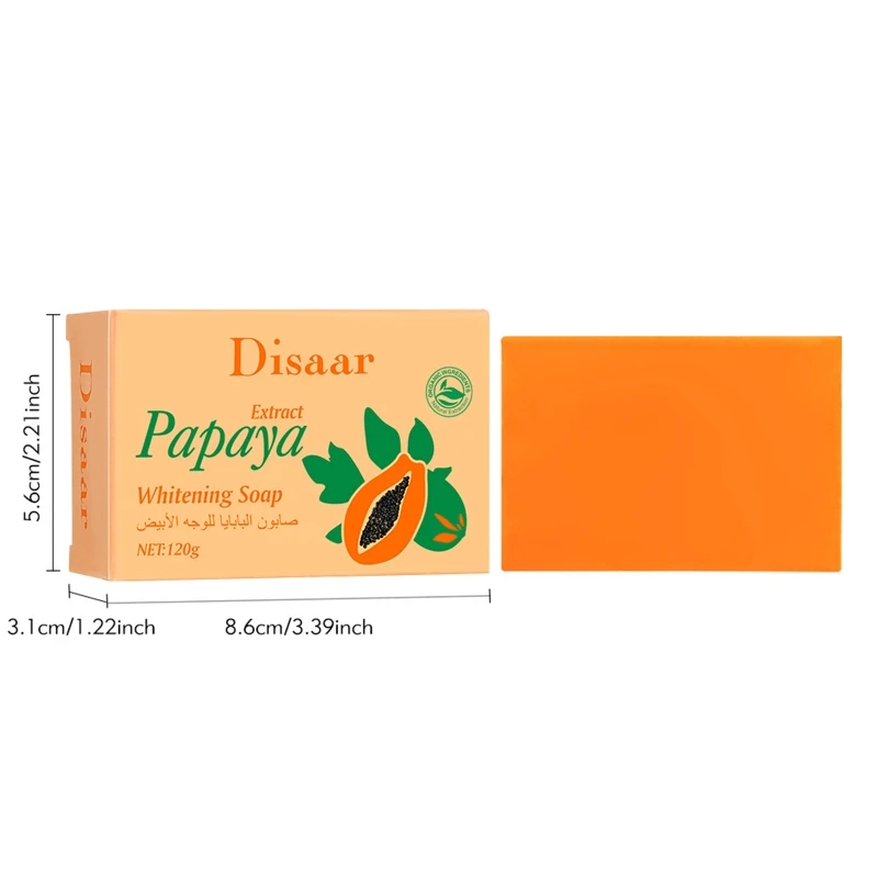 Y1UF Papaya Exfoliating Peeling Soap Papaya Scrub Face Deep Exfoliator Moisturizing