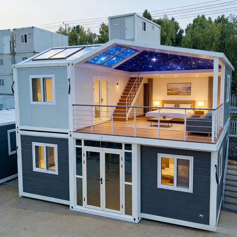 Modern Foldable Container House Apartment Office Building Use Versatile Foldable Container Bedroom Living Room Workshop School