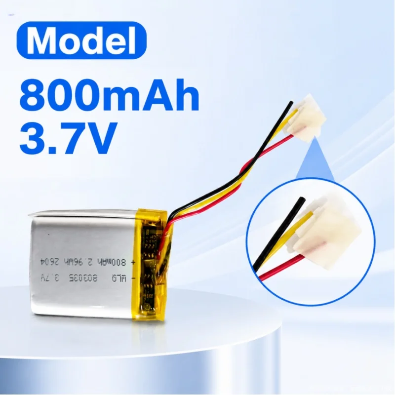 High rate discharge, 803035 battery 3.7v 800mAh perfectly drives high-power micro Bluetooth audio system.