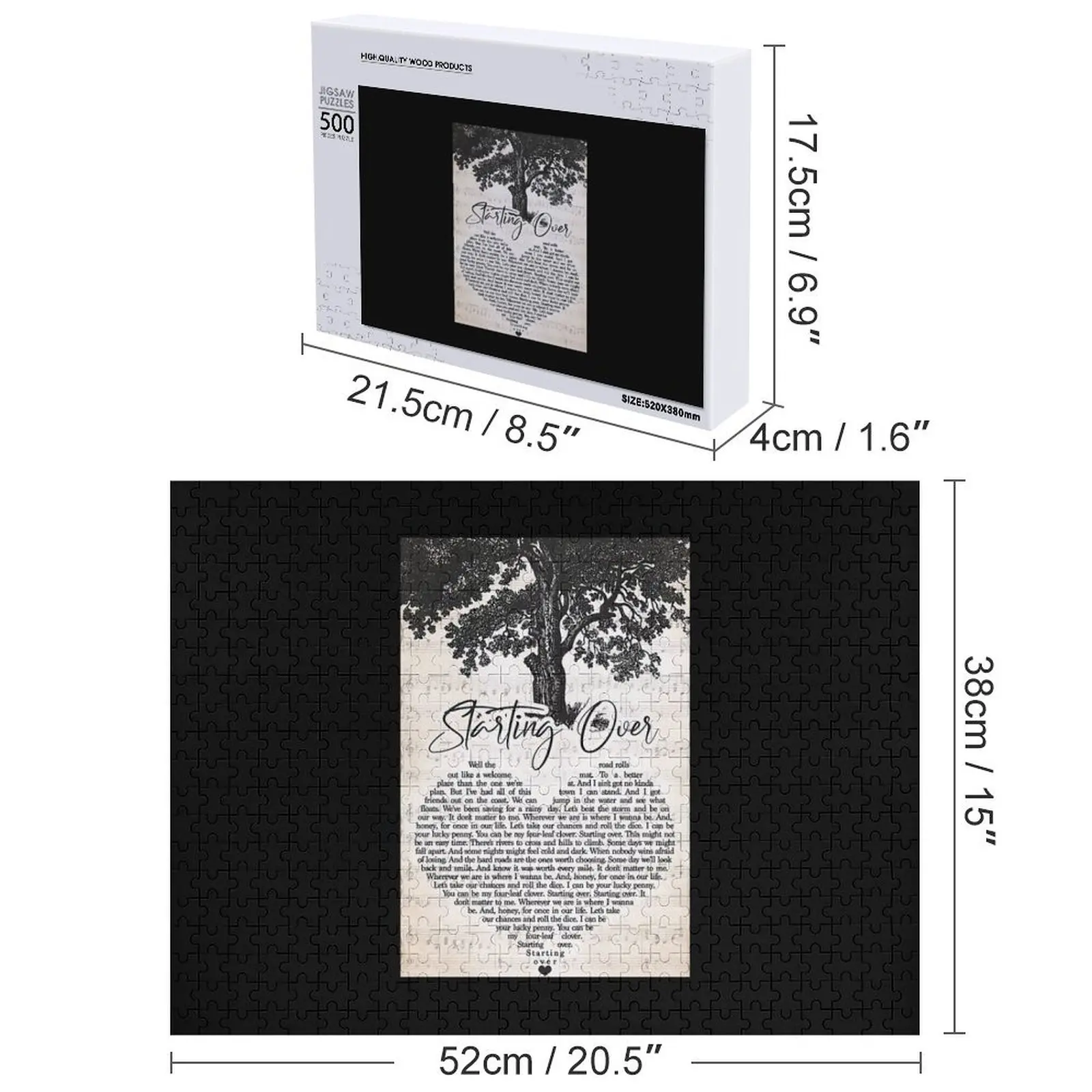 Chris Stapleton – Starting Over Lyrics Jigsaw Puzzle Customizable Child Gift Personalized Gift Puzzle