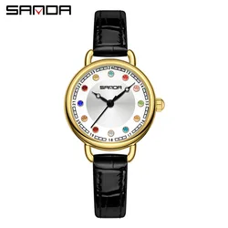 Fashion Sanda Top Brand 1130 New Model Elegant Round Dial Hand Clock For Ladies Waterproof Quartz Movement Business Analog Watch
