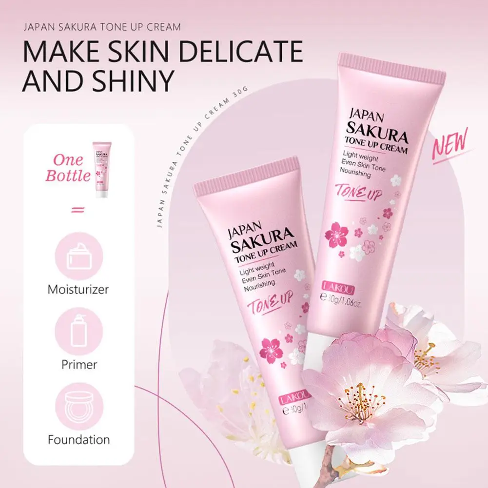 Sakura Lazy Cream Lightening Nourishing Brightening Skin Tone Natural Makeup Moisturzing Facial Cream Cherry Blossom Cream