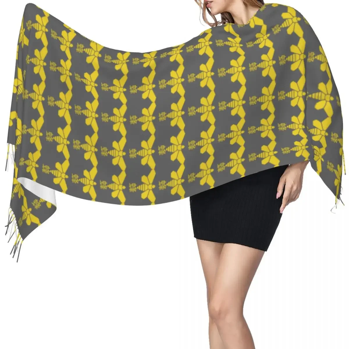 Methylamine Bee Tassel Scarf Women Soft  Tv Show Shawl Wrap Lady Winter Fashion Versatile Gift Scarves