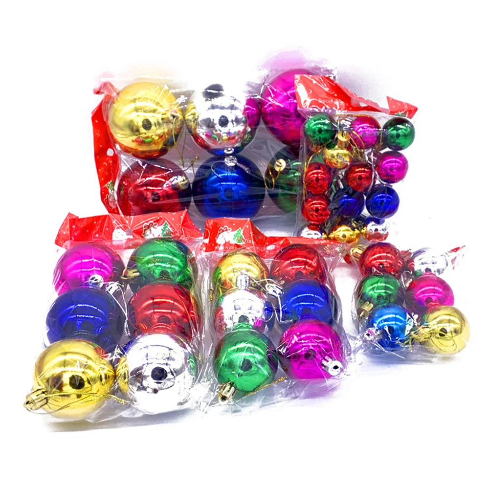 6/12pcs 3/4/5/6/7cm Christmas Decoration Ball Xmas Tree Hanging Pendants Colorful Ball Ornaments Home Party Decor