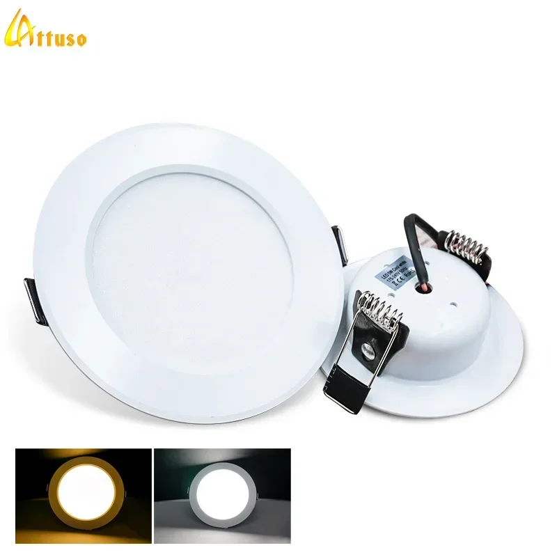 Luces Led empotradas de techo, Panel de luz Led redondo de CA 220V, 3W, 5W, 7W, 9W, 12W, 15W, foco de iluminación interior