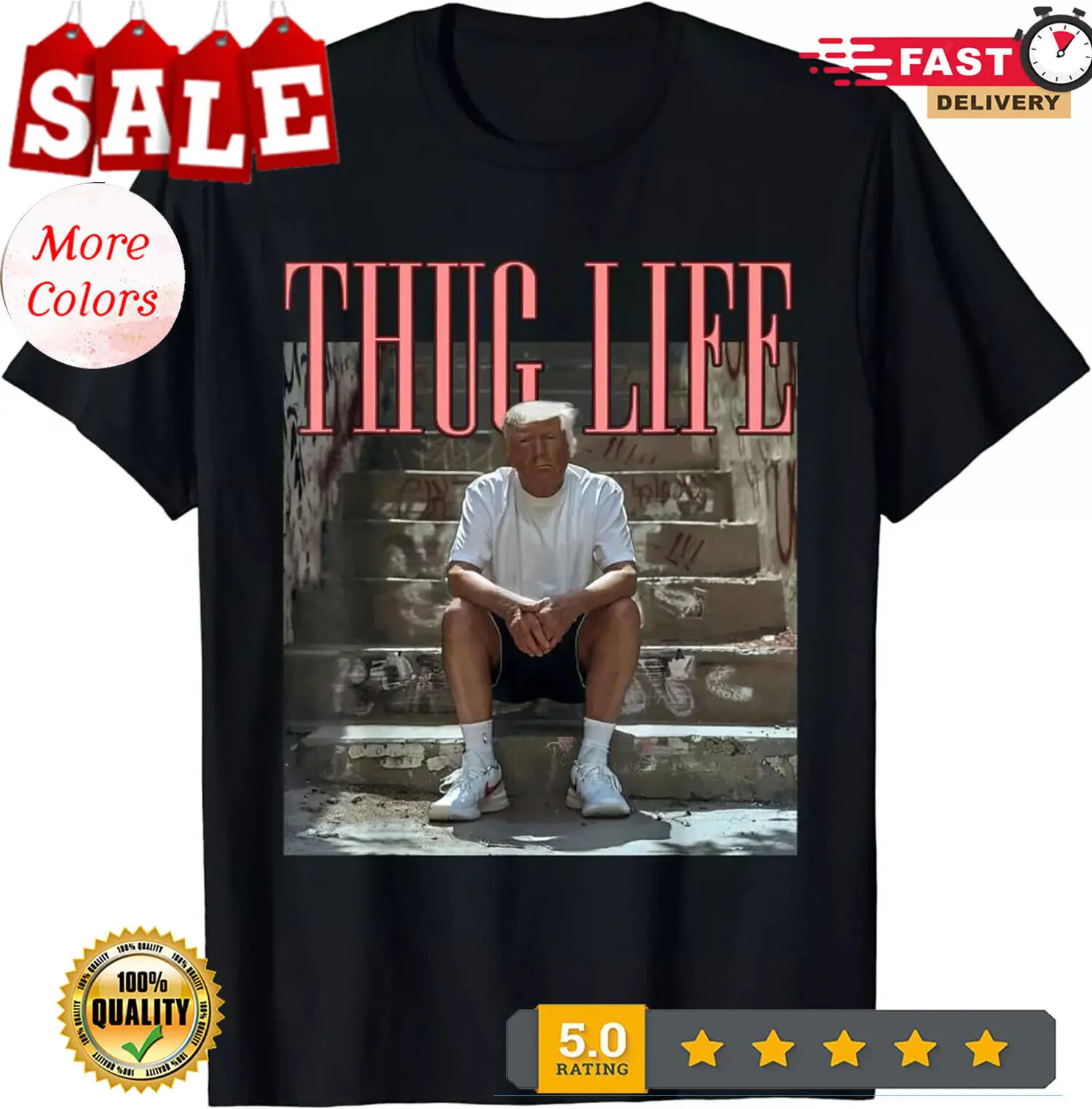 Donald Trump Friends Thug Life Trump Mug Shot Funny T-Shirt