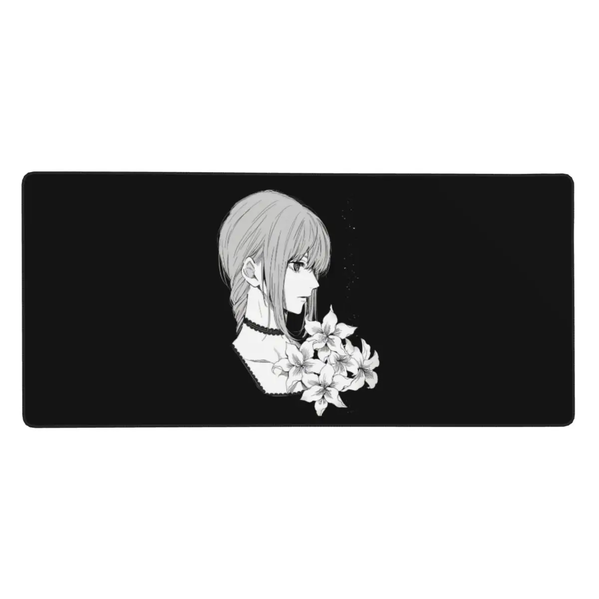 

Anime Girl Holding A Bouquet Of Flowers Large Mouse Pad Computer Keyboard Mouse Mat Gamer PC Laptop Desk Mat Office Table Mats