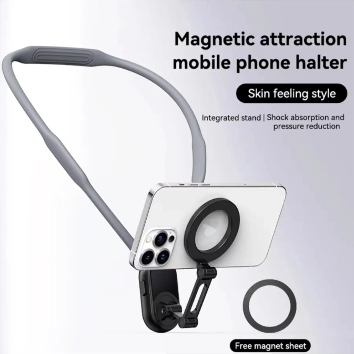 

Universal Neck Mount Phone Camera Holder Magnetic And Clip Compatible For IPhone Samsung 360 Rotation Hands-Free For Video Live