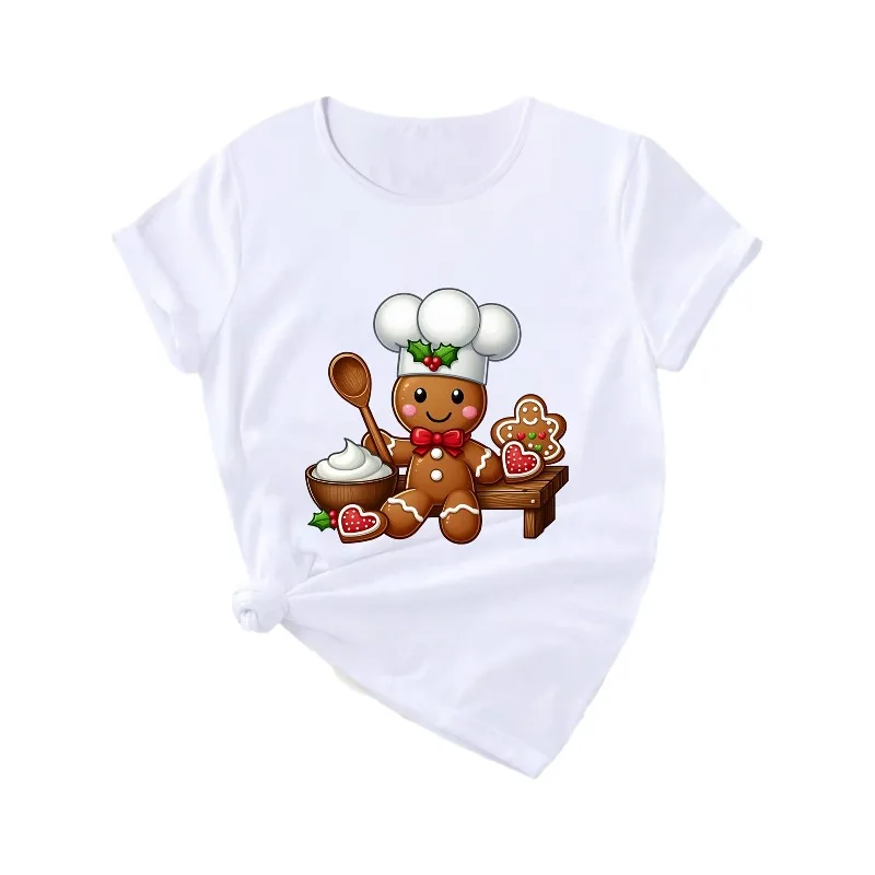 

Christmas Printed Women's Trendy Fashion T-shirt Trendy Cool Printed Versatile Round Neck Top Printed Women's Casual T-shirt