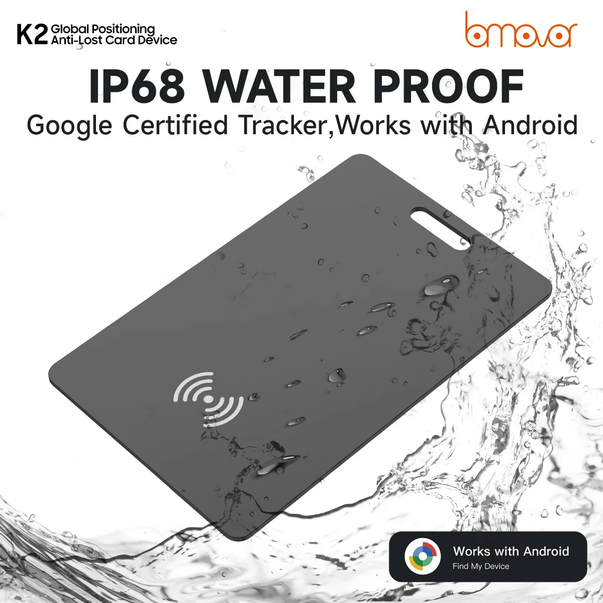 Android Wireless Charging Tracking Location Wallet Tracker Card - Waterproof GPS Locator Compatible with Google Find My App