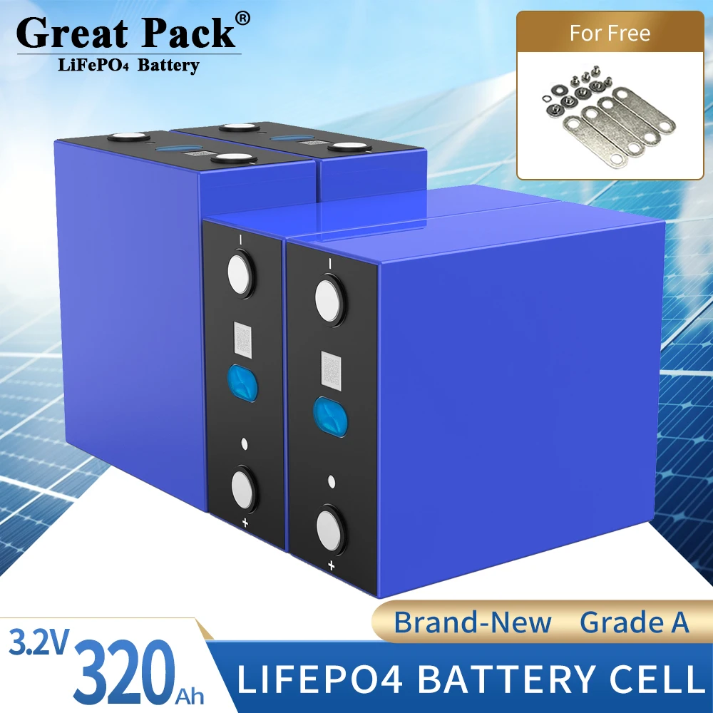 

3.2V 320Ah Grade A Rechargeable Deep Cycle LiFepo4 Battery Cell 100% Capacity Lithium Iron Phosphate Power Storage System