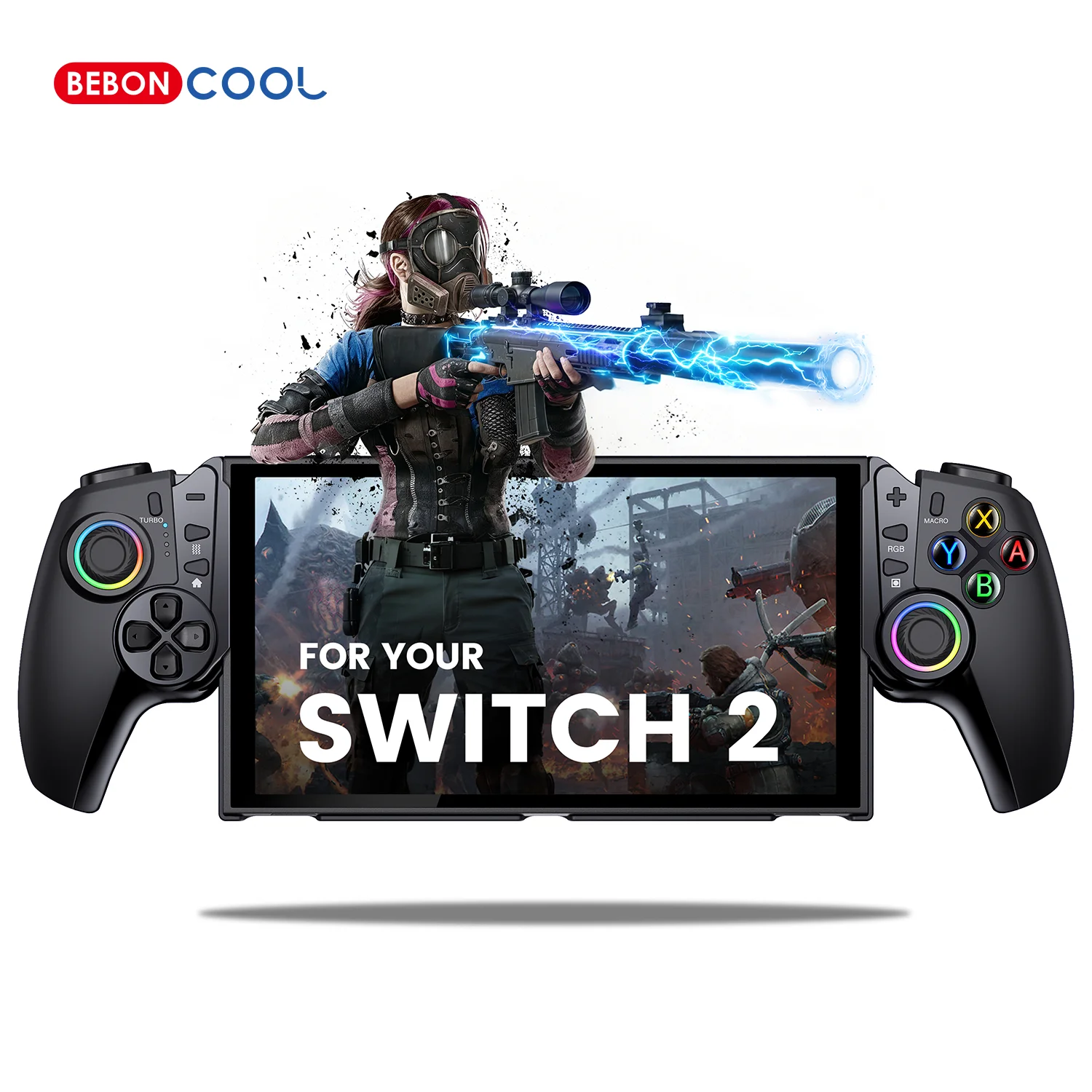 

Игровой контроллер BEBONCOOL JC500 для Switch2 - джойстик с датчиками Холла, функцией Turbo, двумя задними кнопками, аккумулятор 1000 мАч