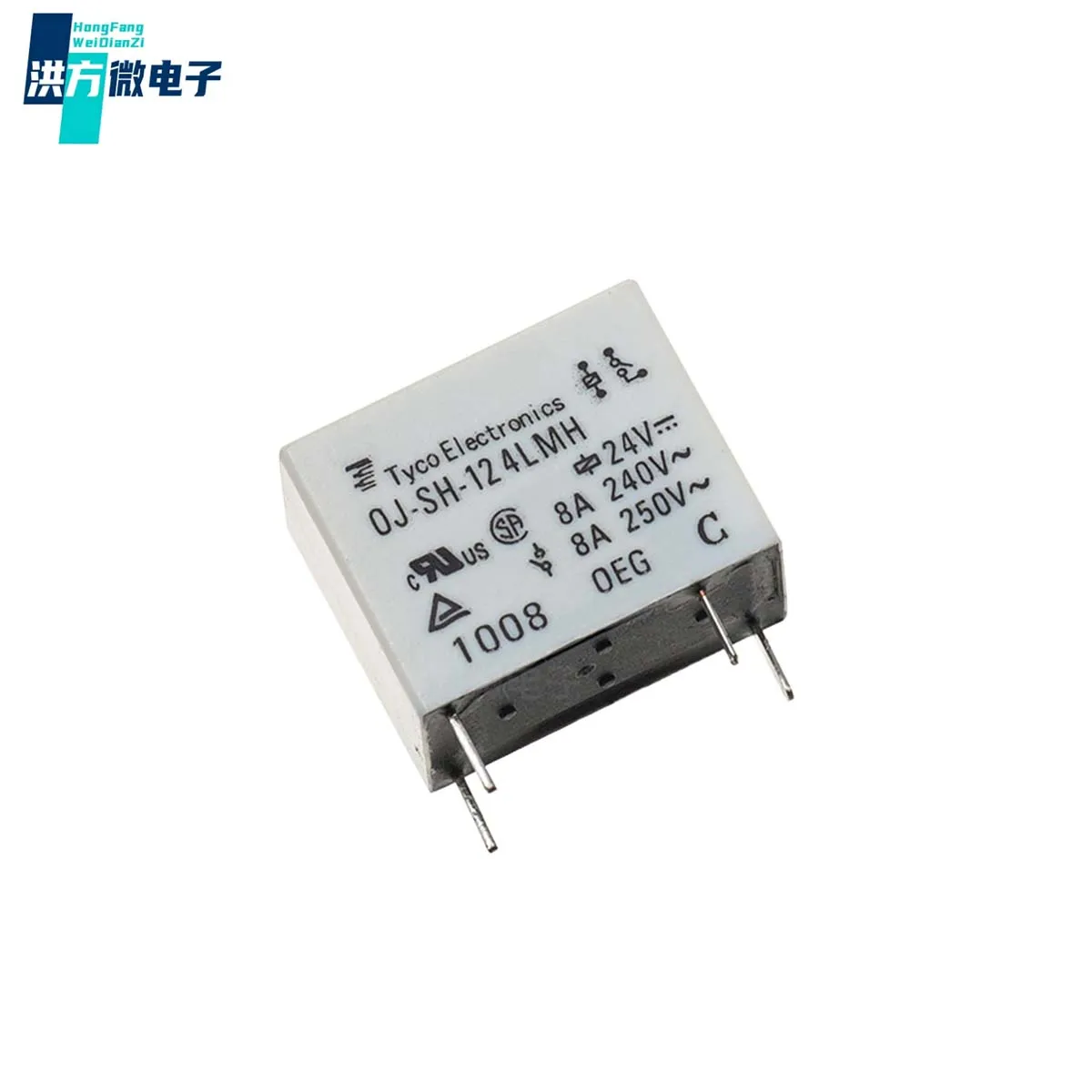 5PCS。Original。Power relay OJ series 24V DC coil voltage switching current 8A single pole normally open。10.2x18.2mm：OJ-SH-124LMH