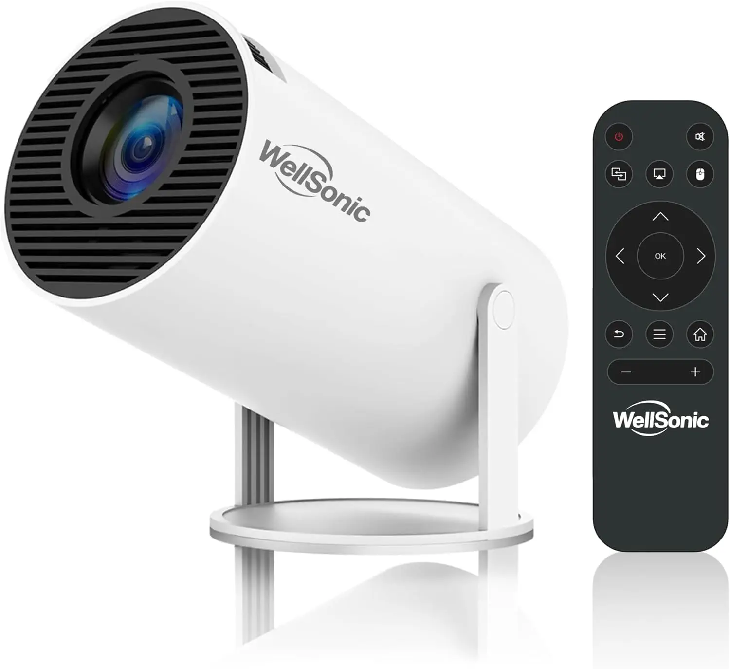 Mini Projetor 4K com Wifi6 e Bluetooth 5.0, Correção Auto Keystone, Portátil para Filmes ao Ar Livre