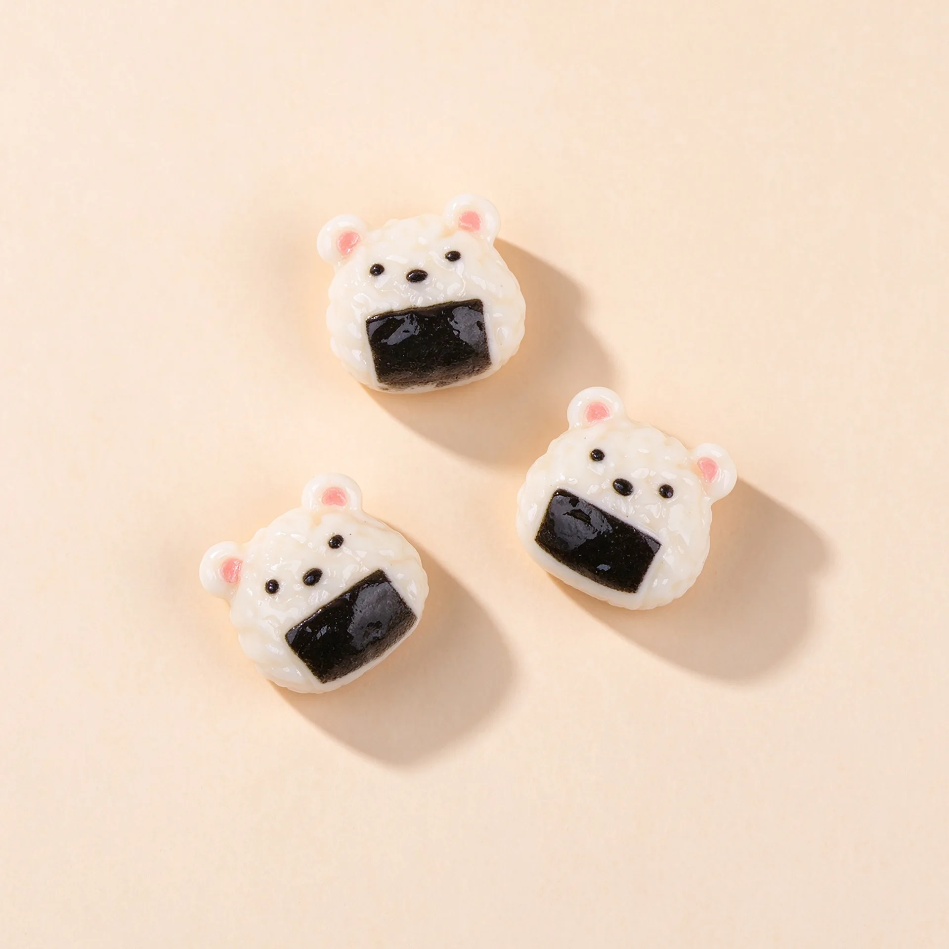 10pcs Mini Polar Bear Rice Ball Sushi Model Cute Miniature Food Accessories DIY Craft Props Desktop Decorations Decor