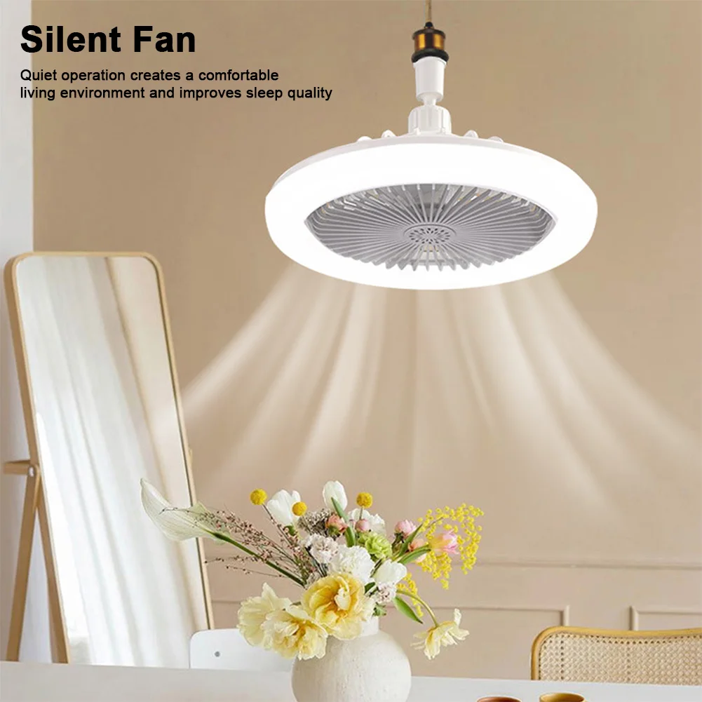 Socket Fan Light with Remote Screw in Ceiling Fan in Light Socket Dimmable for Bedroom Kitchen Living Room