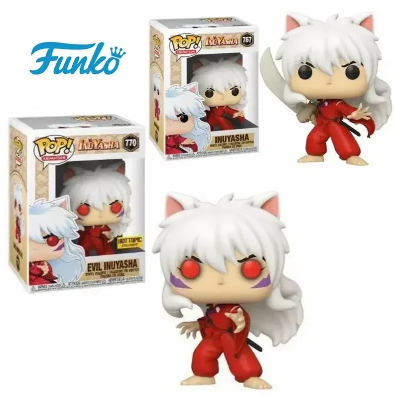 FUNKO POP Animation Evil Inuyasha 770# Red Eyes Exclusive Figure Inuyasha 767# Action Figure Toys Car Decoration Gifts for Kids