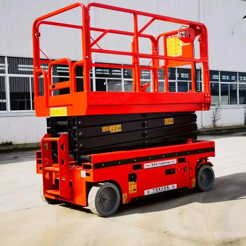 Retractable platform electric lift truck for greenhouse picking Electric scissor lift truck