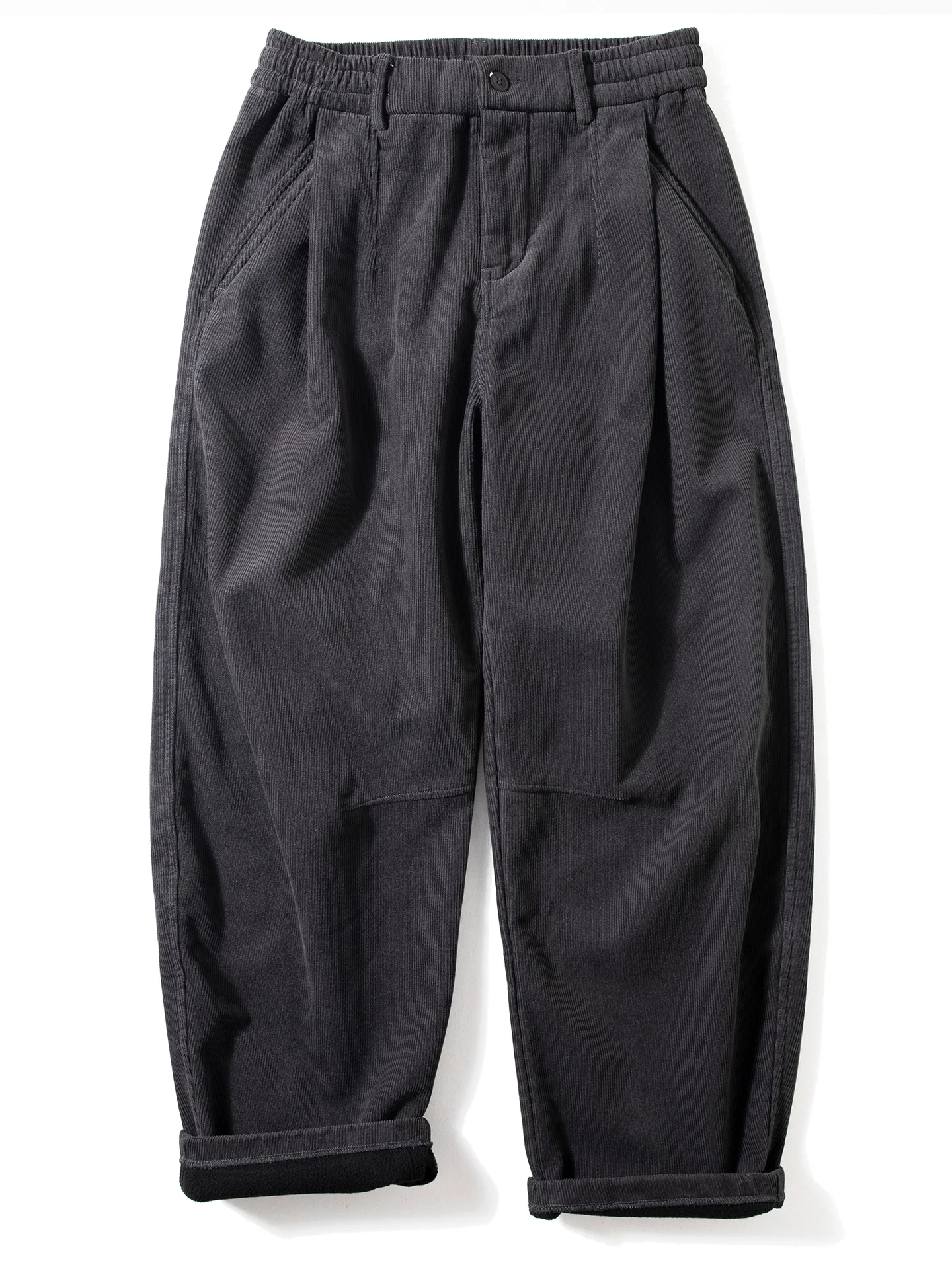 

Men's Corduroy Pants Winter Thiened Fce Wide Leg Straight Cut Casual Trousers Vintage Sle Comfortable Loose Fit Long T...