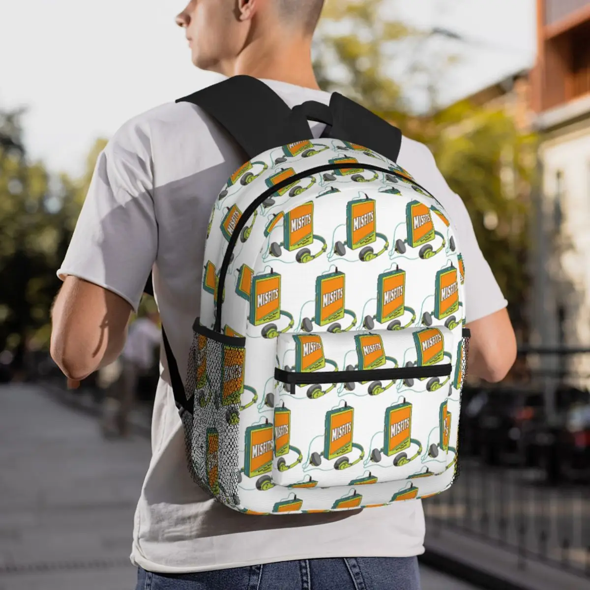 

Misfits Walkman Design Music Art Backpack Daypack Large Capacity Boys Girls BookBag School Bag Shoulder Bags for Men Women